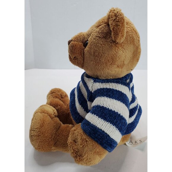 Saks Commonwealth Toy & Novelty Co. Teddy Bear In Blue & White Striped Sweater - Picture 3 of 12